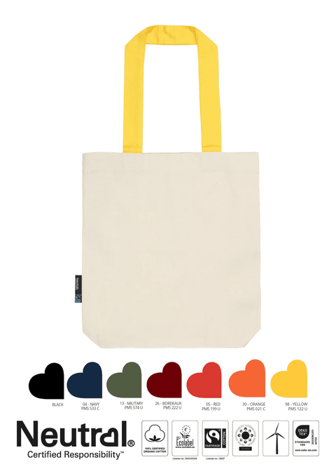 O90002 TWILL BAG W. CONTRAST HANDLES