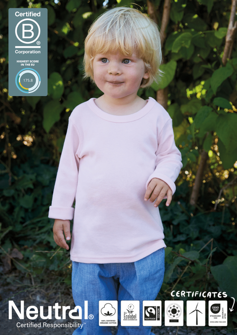 FAIRTRADE ORGANIC BABIES LONG SLEEVE T-SHIRT NEUTRAL® O11001