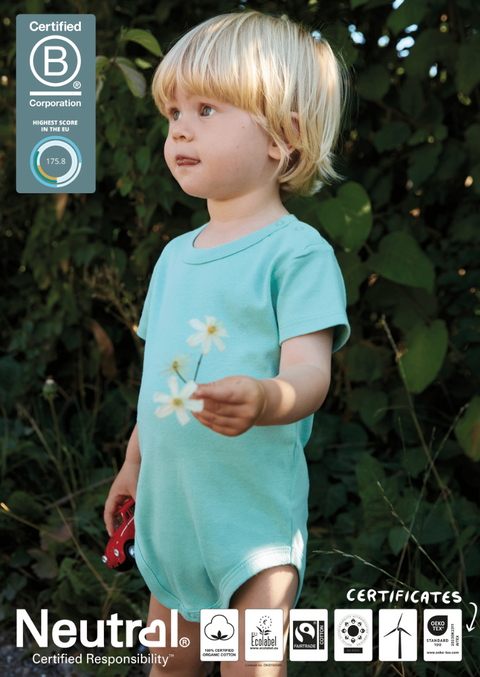 FAIRTRADE ORGANIC BABIES SHORT SLEEVE T-SHIRT NEUTRAL® O11030