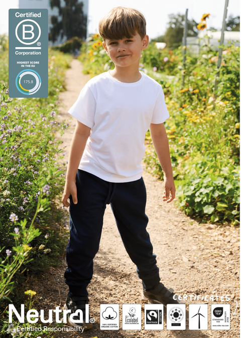 FAIRTRADE ORGANIC KIDS SWEATPANTS NEUTRAL® O34001