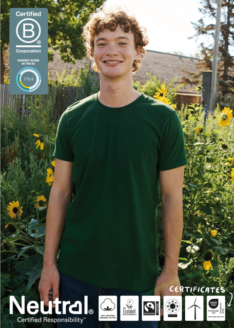 FAIRTRADE ORGANIC ROLL UP SLEEVE T-SHIRT NEUTRAL® O60012