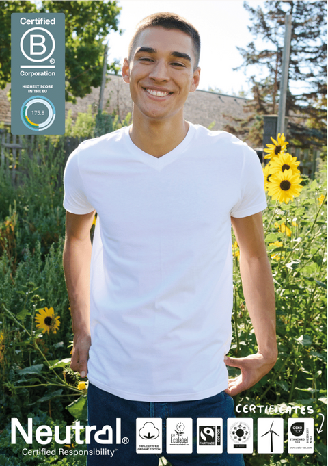FAIRTRADE ORGANIC V-NECK T-SHIRT NEUTRAL® O61005