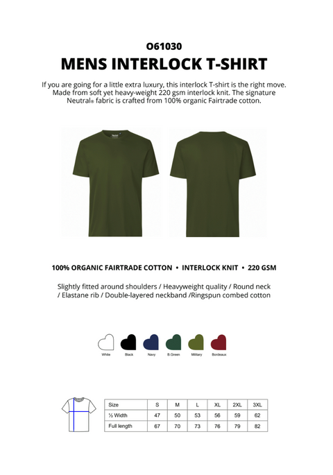 FAIRTRADE ORGANIC INTERLOCK T-SHIRT NEUTRAL® O61030