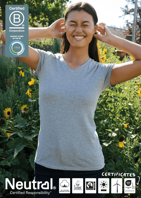 FAIRTRADE ORGANIC LADIES V-NECK T-SHIRT NEUTRAL® O81005
