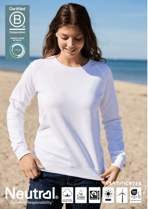 FAIRTRADE ORGANIC LADIES SWEATSHIRT NEUTRAL® O83001