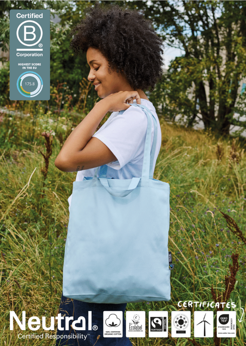 FAIRTRADE ORGANIC TWILL BAG WT. MULTIPLE HANDLES NEUTRAL® O90030