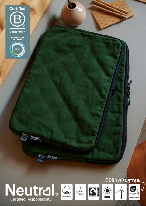 FAIRTRADE ORGANIC LAPTOP BAG 13" NEUTRAL® O90040