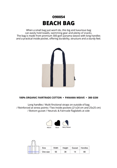 FAIRTRADE ORGANIC BEACH BAG NEUTRAL® O90054