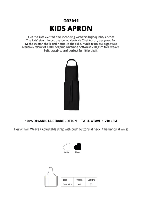 FAIRTRADE ORGANIC KIDS APRON NEUTRAL® O92011