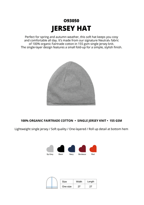 FAIRTRADE ORGANIC JERSEY HAT NEUTRAL® O93050