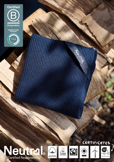 FAIRTRADE ORGANIC RIB KNIT KITCHEN CLOTH NEUTRAL® O95010