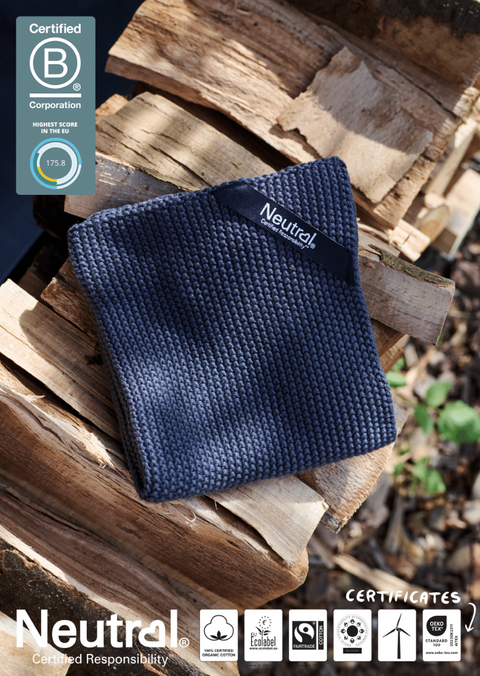 FAIRTRADE ORGANIC PEARL KNIT KITCHEN CLOTH NEUTRAL® O95011