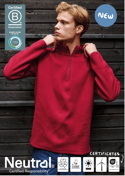 FAIRTRADE ORGANIC UNISEX QUARTER ZIP SWEATSHIRT NEUTRAL® O73701